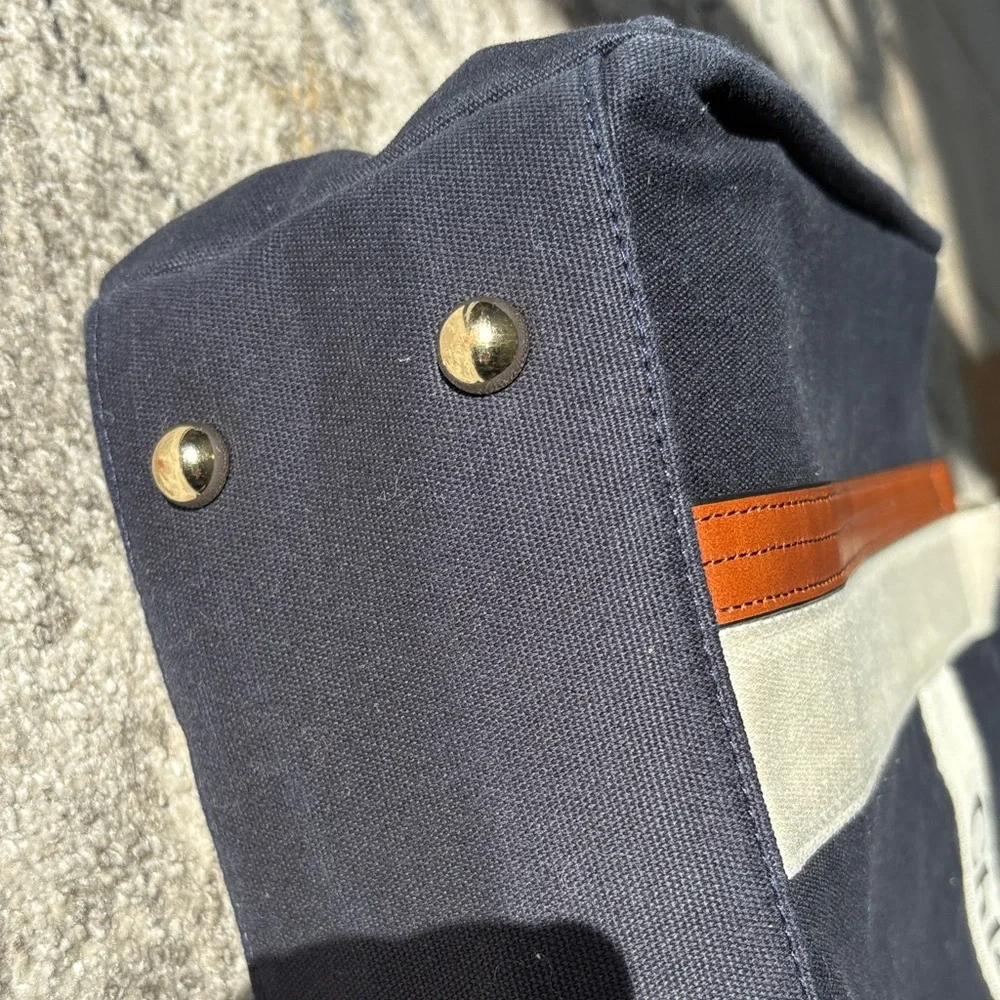 Chloé Navy, Cream & Tan Canvas Tote